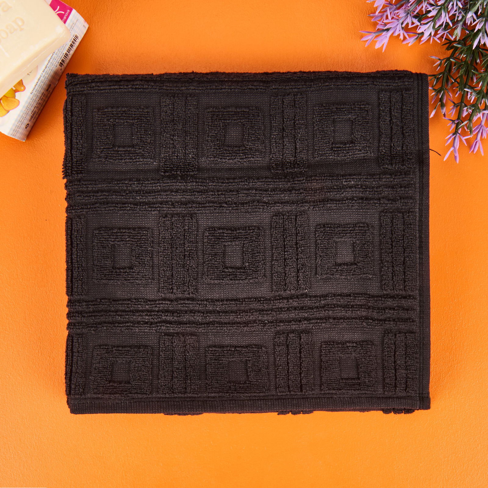 Soft Kybele Yüz Havlusu - Siyah - 45x65 cm