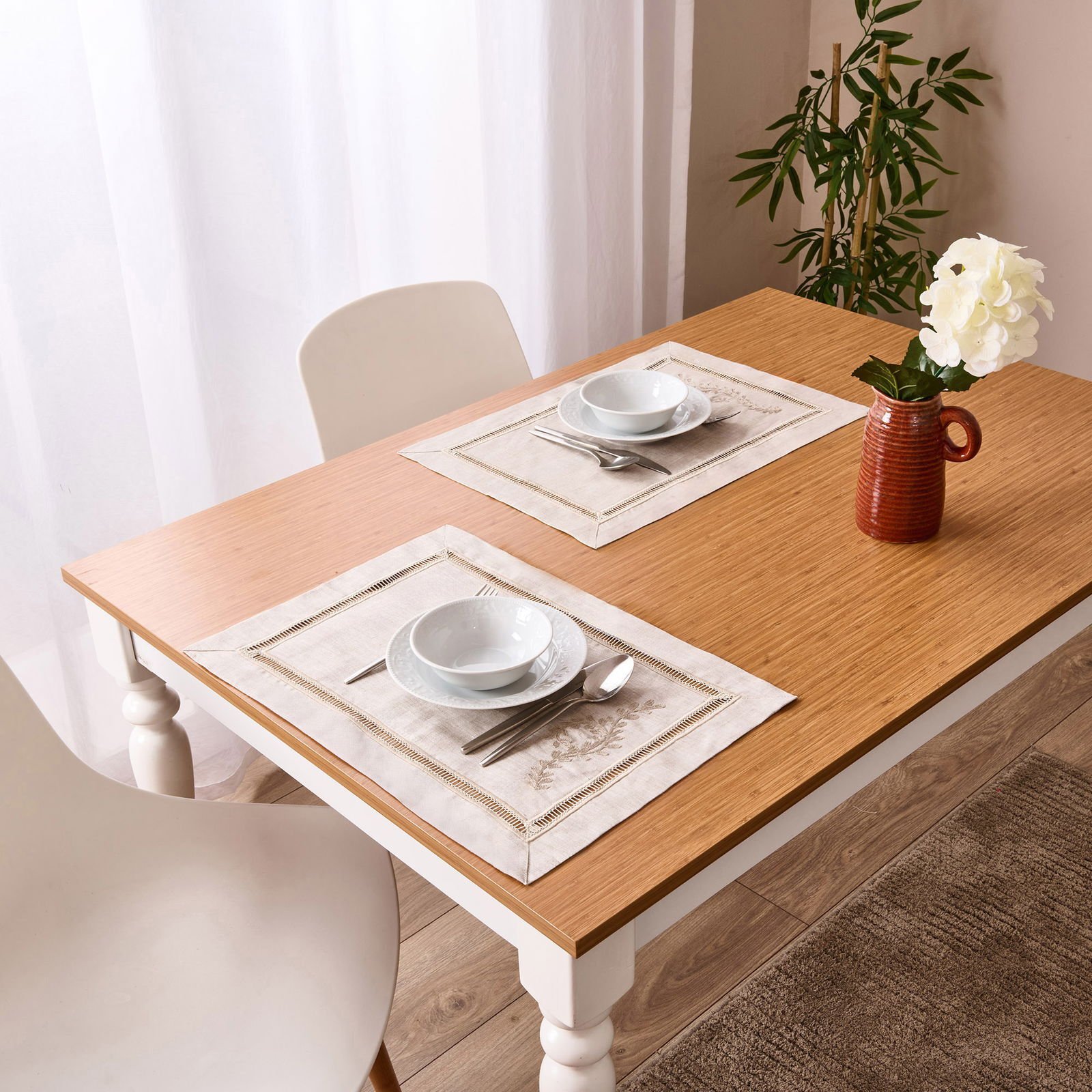 Soft Ajurlu 2'li Amerikan Servis - Taş - 35x50 cm