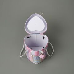 Kalp Kilitli Metal Kumbara - Asorti - 12x14 cm