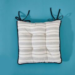 Soft Soro Sandalye Minderi - Ekru / Siyah - 43x43 cm