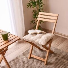 Soft Anika Sandalye Minderi - Ekru / Bej - 43x43 cm