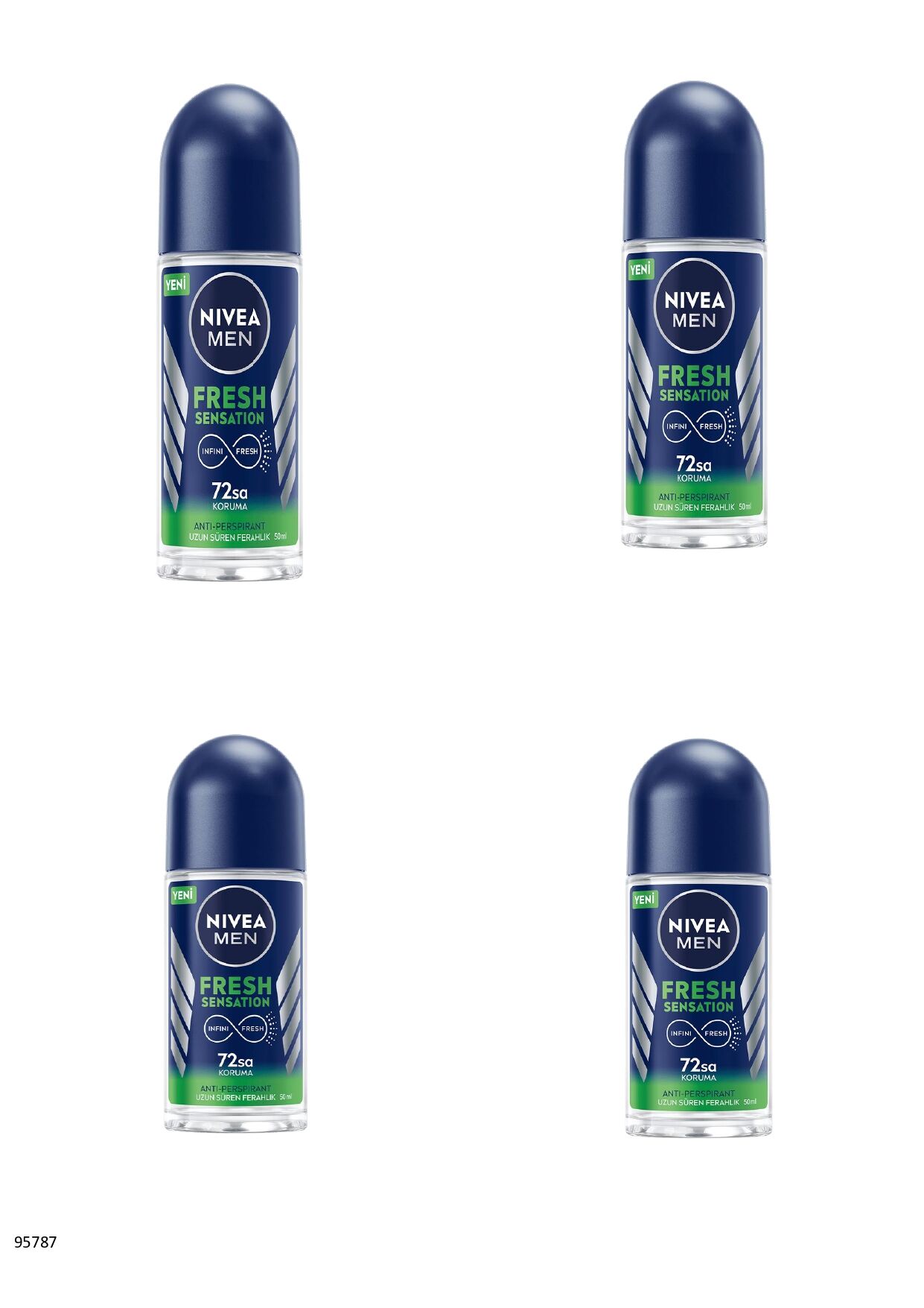 95787 NIVEA MEN Fresh Sensation Roll-On  4 ADET