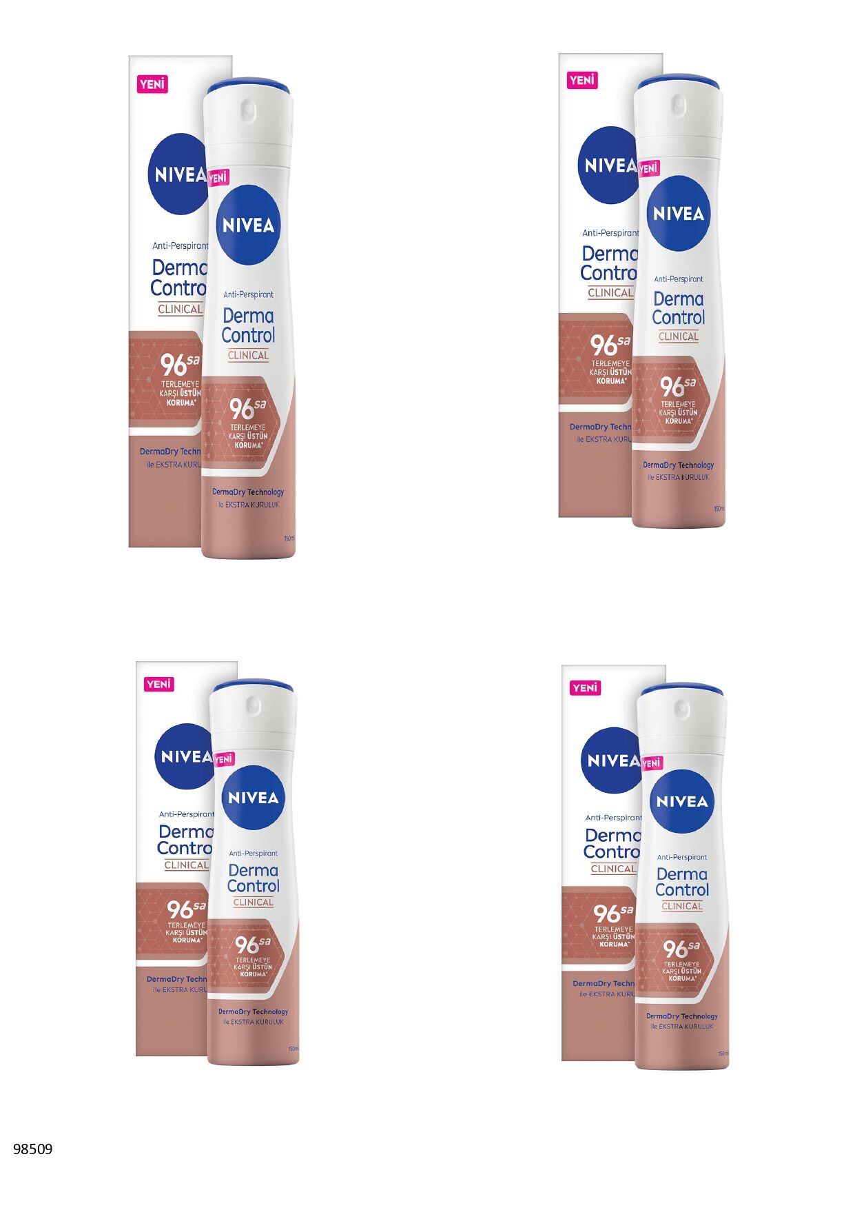 98509 NIVEA DERMA CONTROL CLINICAL SPREY 150ML  4 ADET