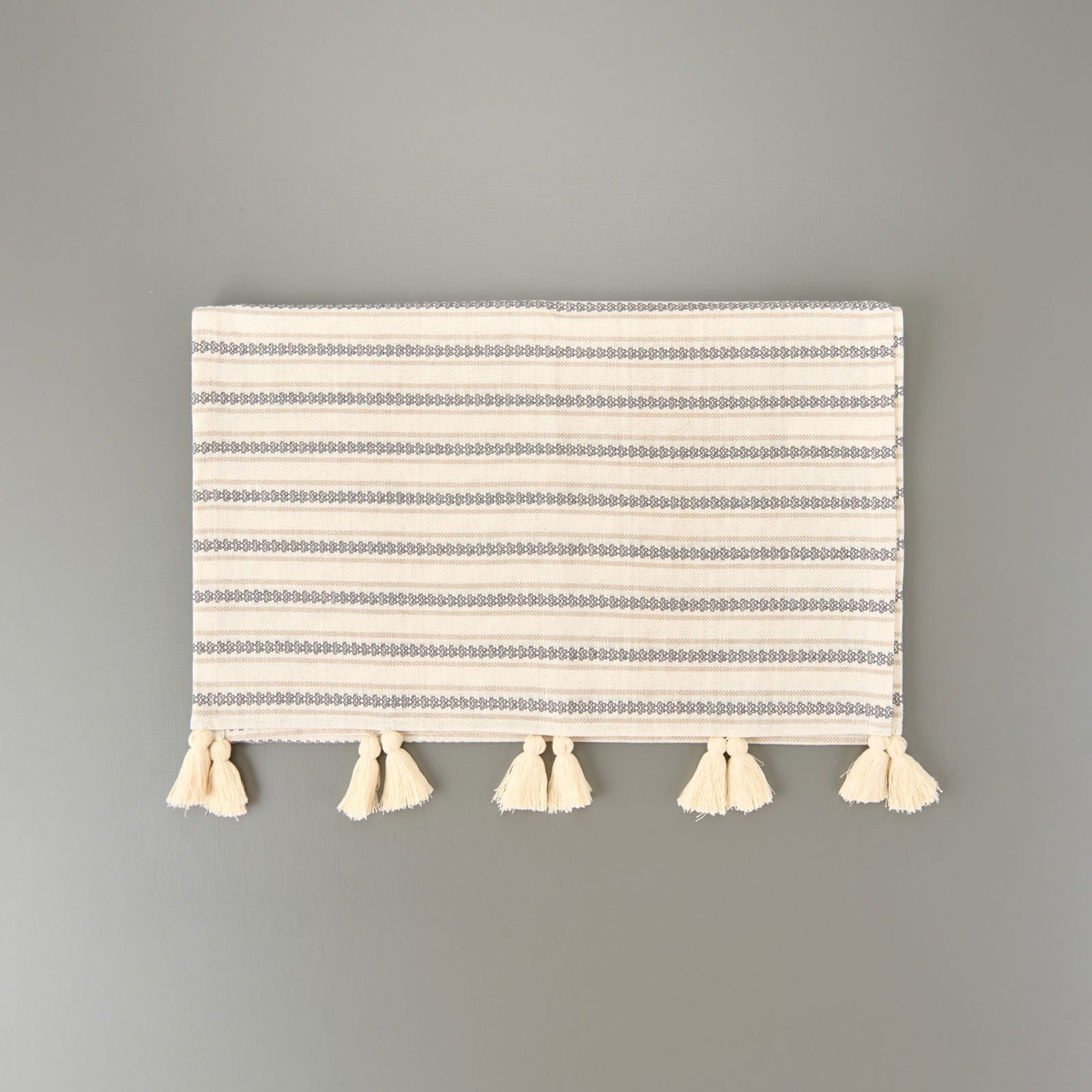 Soft Oslo Püsküllü Runner - Ekru - 50x130 cm