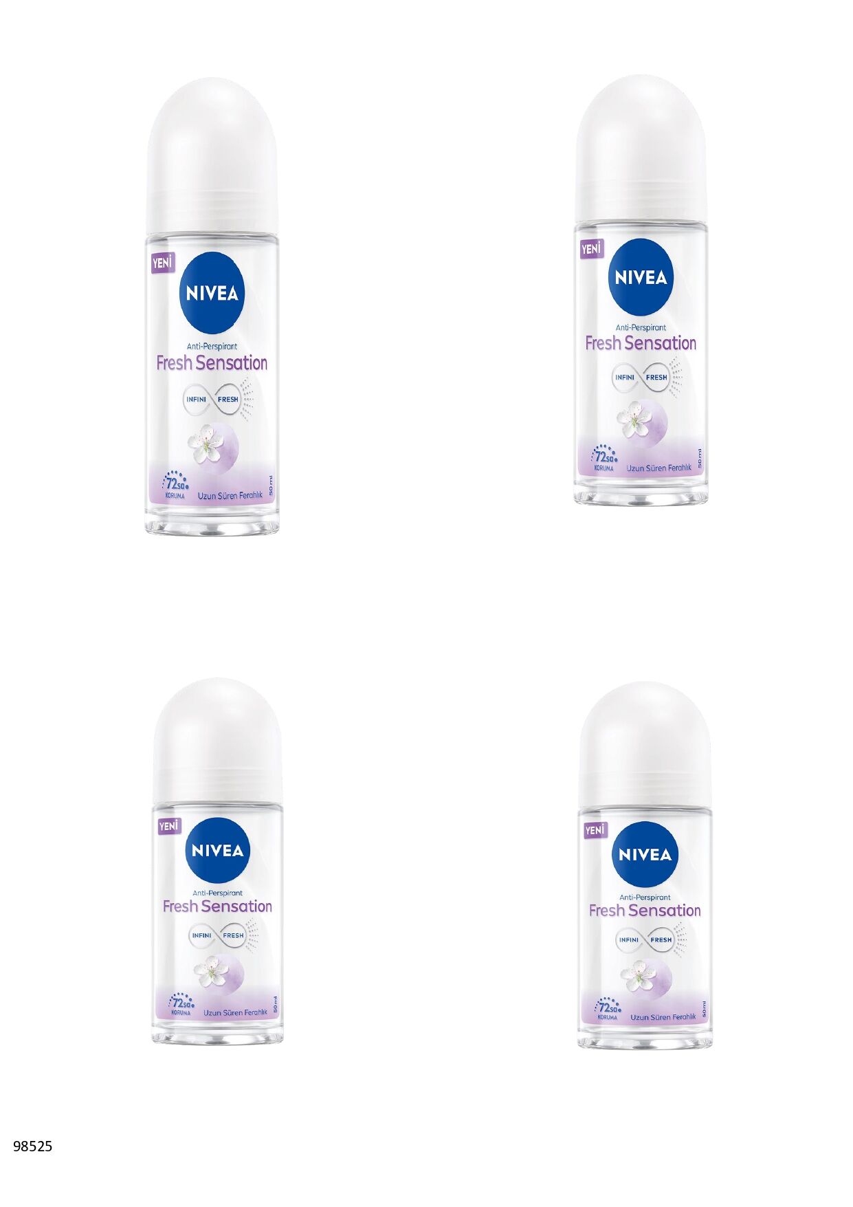 98525 NIVEA Fresh Sensation Roll-On  4 ADET