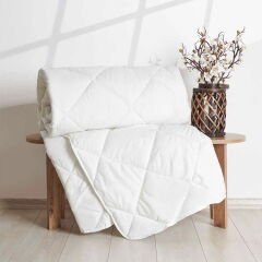Soft Tek Kişilik Microfiber Yorgan - Beyaz - 155x215 cm