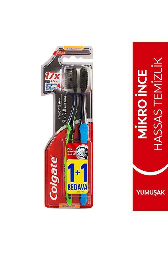 Colgate Diş Fırçası Mikro İnce Hassas Siyah 1+1