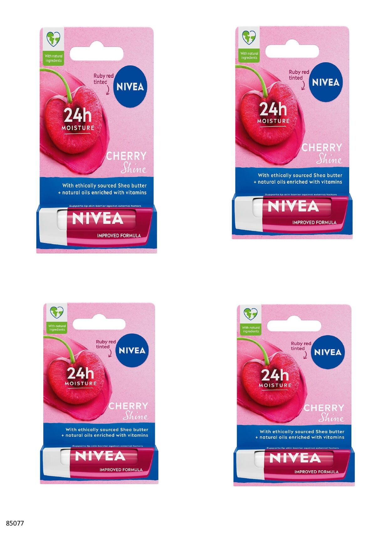 85077 NIVEA Kiraz Dudak Bakım Kremi  4 ADET