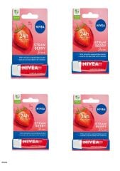 85083 NIVEA Çilek Dudak Bakım Kremi  4 ADET