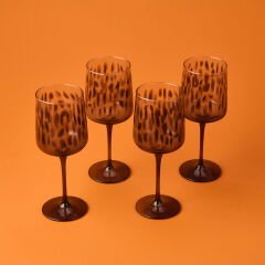 Calista 4'lü Ayaklı Bardak Seti - Siyah - 320 ml