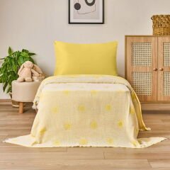 Soft Sun Çift Taraflı Çocuk Pikesi - Sarı - 160x220 cm