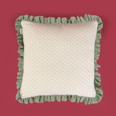 Soft Granny Summer Müslin Kırlent - Ekru / Yeşil - 40x40 cm