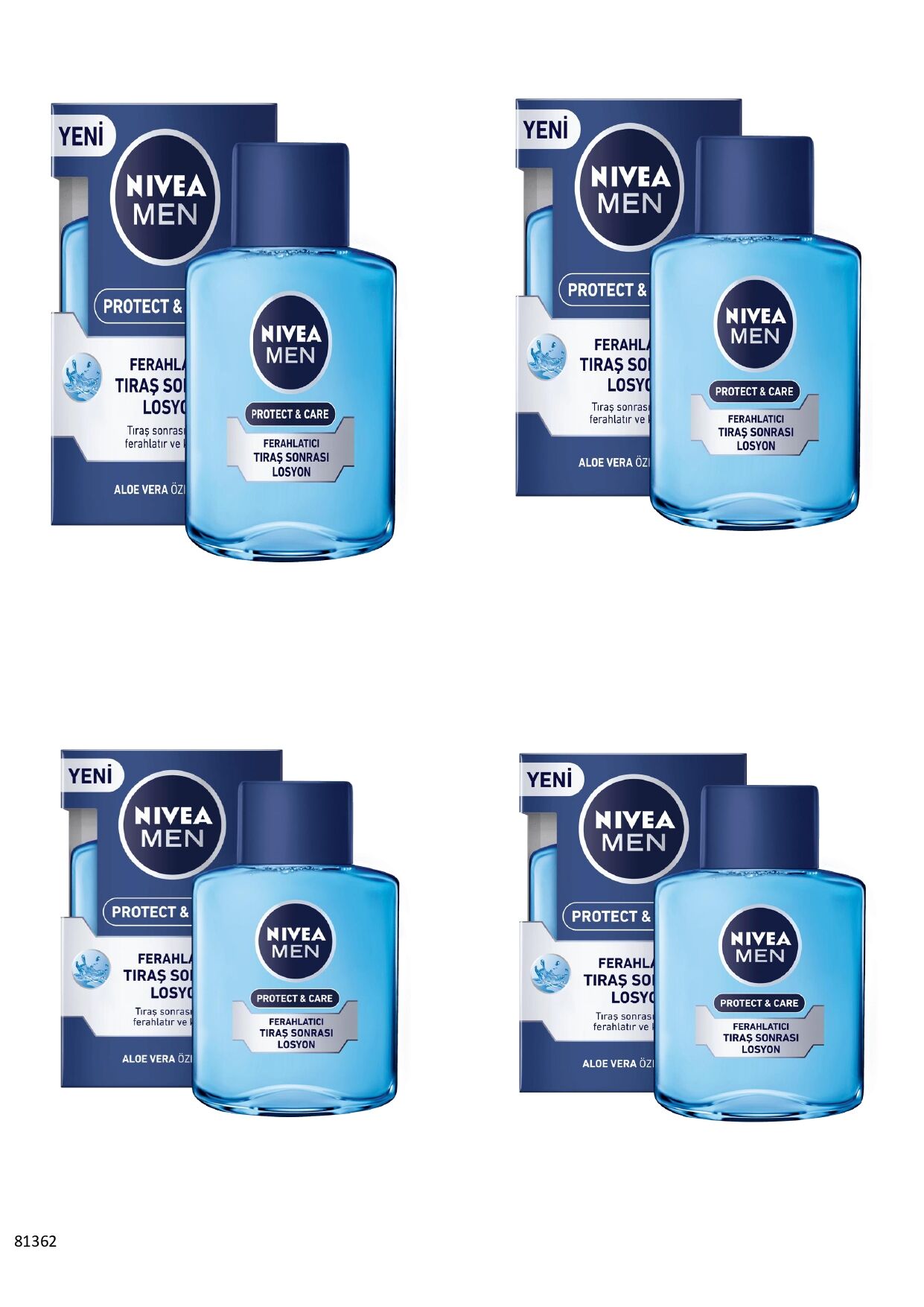 81362 NIVEA MEN PROTECT  CARE FERAHLATICI TIRAŞ SONRASI LOSYON  4 ADET
