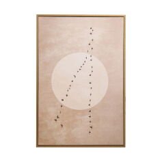Deco Pajaros Tablo - Bej - 90x60 cm