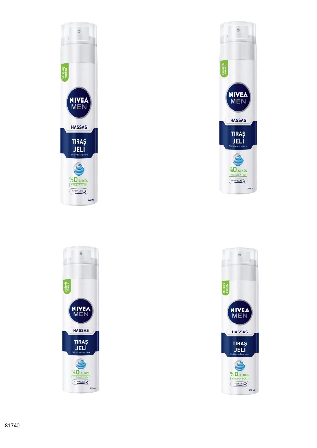 81740 NIVEA MEN HASSAS TIRAŞ JELİ  4 ADET