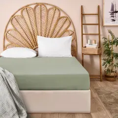 Soft Basic Çift Kişilik Lastikli Çarşaf - Yeşil - 180x200 cm