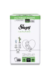Sleepy Natural 2'li Fırsat (6) Numara X Large 46 Adet 15-25 kg Bebek Bezi