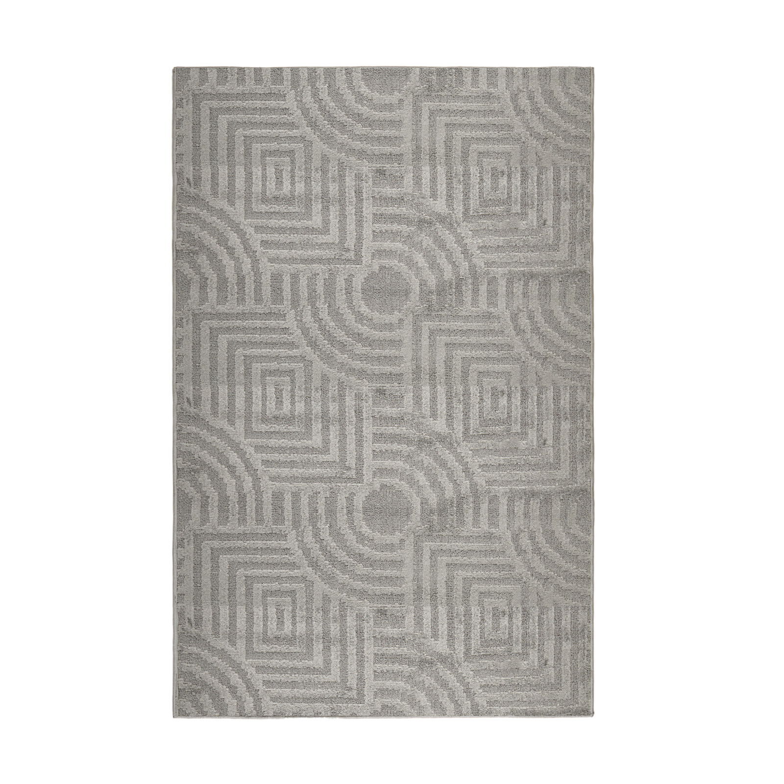 Soft Geo Shaggy Halı - Antrasit - 120x180 cm