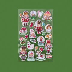 Yeni Yıl Temalı Kabartmalı Sticker - Asorti