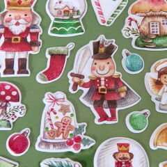Yeni Yıl Temalı Kabartmalı Sticker - Asorti