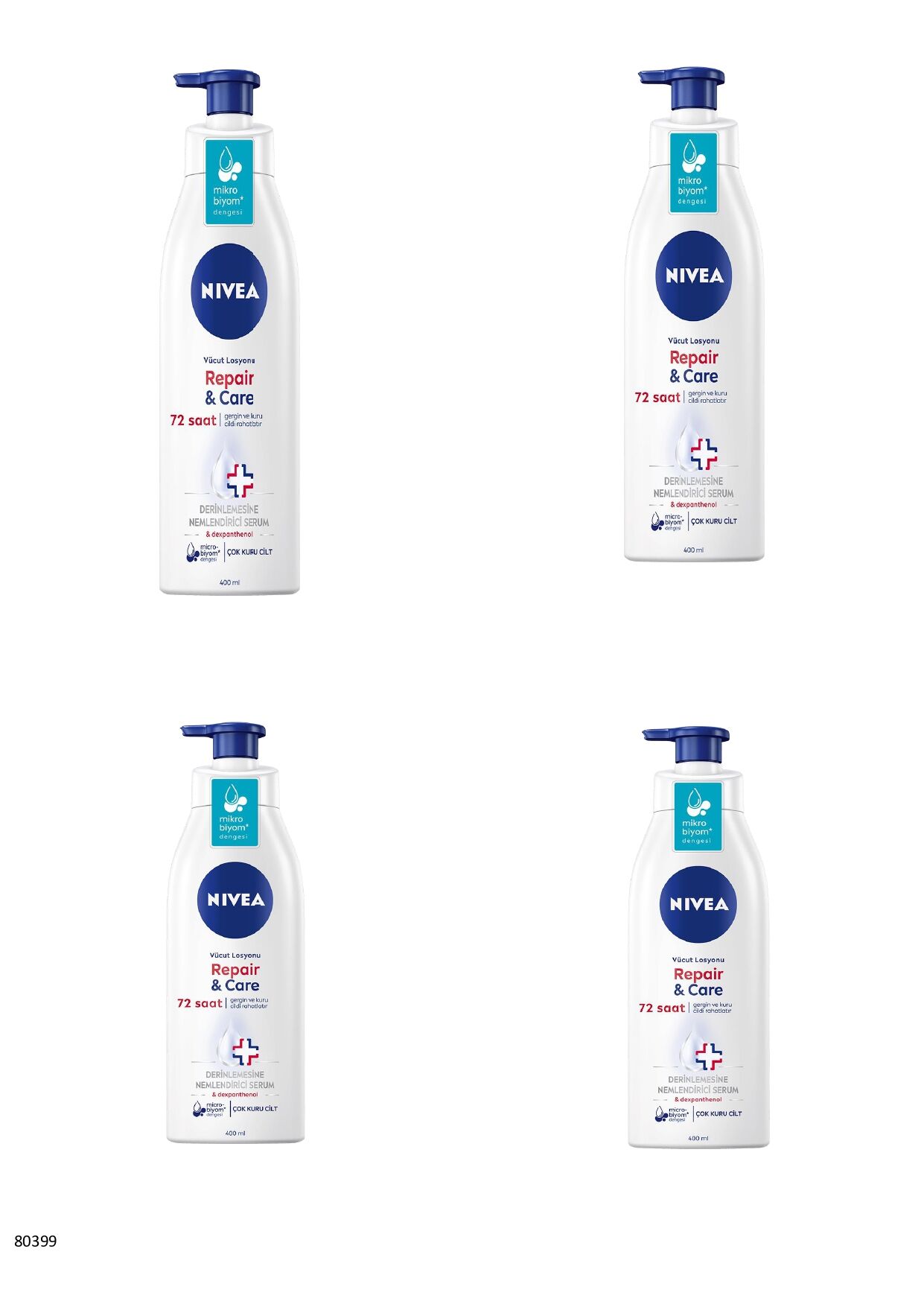 80399 NIVEA REPAIR  CARE VÜCUT LOSYONU  4 ADET