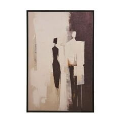 Deco Contraste Tablo - Bej / Siyah - 90x60 cm