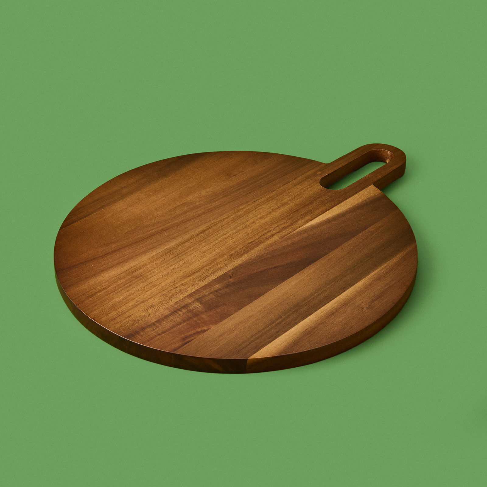 Akasya Yuvarlak Kesim Tahtası - Kahverengi - 43 cm