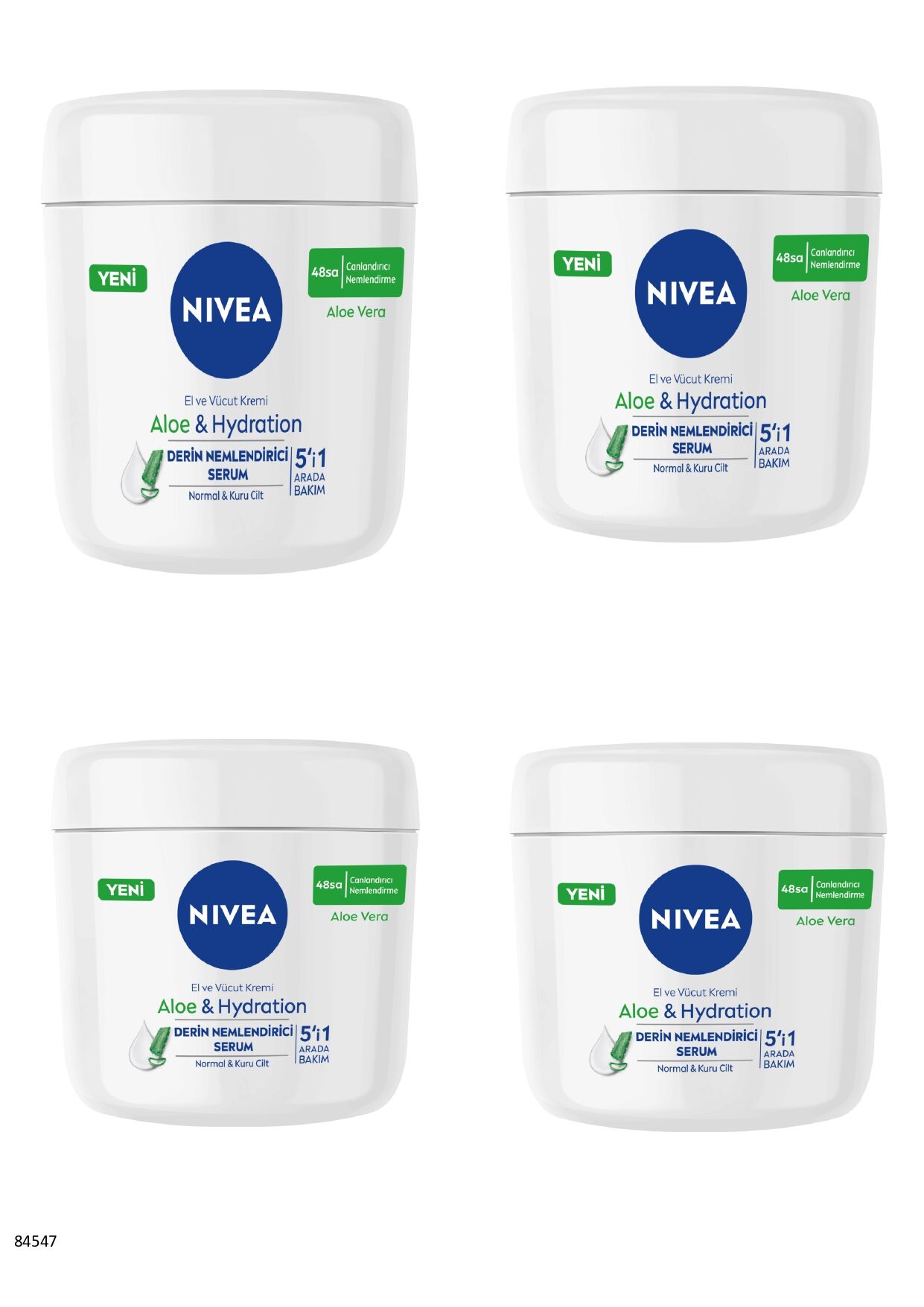 84547 NIVEA ALOE VERA EL VE VÜCUT BAKIM KREMİ  4 ADET