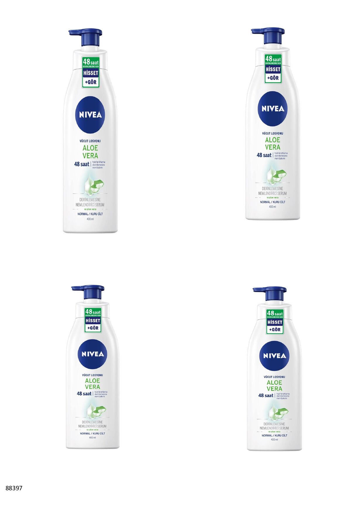 88397 NIVEA ALOE VERA VÜCUT LOSYONU  4 ADET