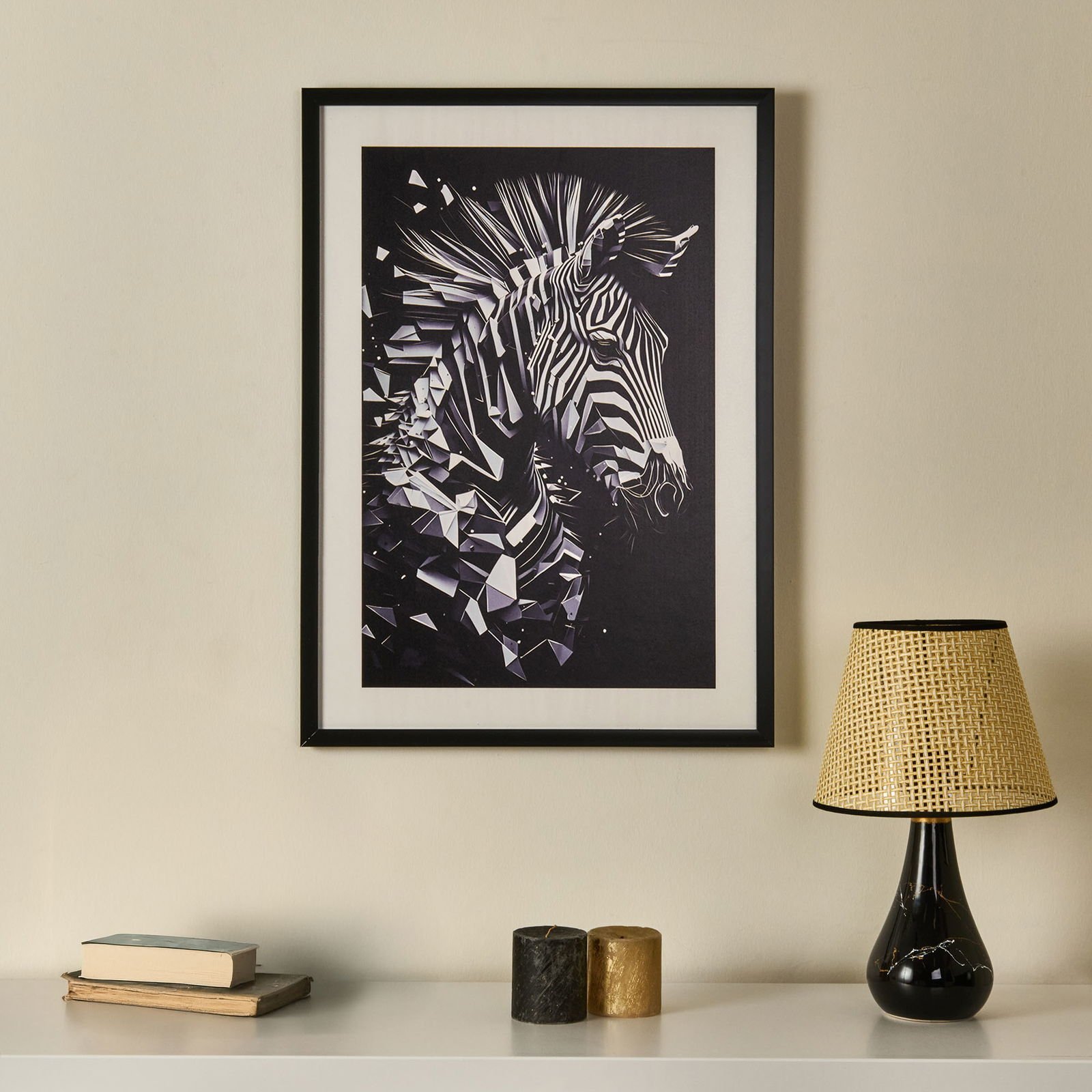 Deco Zebra Tablo - Siyah - 50x70 cm