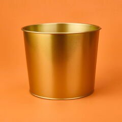 Paslanmaz Saksı - Gold - 22x18 cm