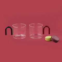 Renkli Kuplu Cam Kupa - Asorti - 290 ml