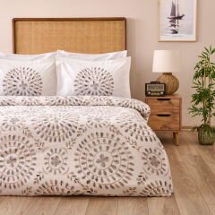 Soft Butas Tek Kişilik Nevresim Takımı - Ekru / Gri