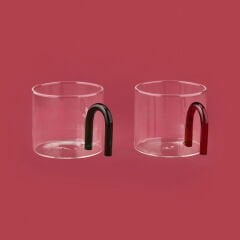 Renkli Kuplu Cam Kupa - Asorti - 290 ml