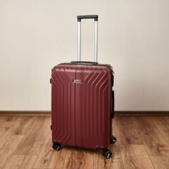 Vertical Line Orta Boy ABS Valiz - Bordo - 66x45x26 cm
