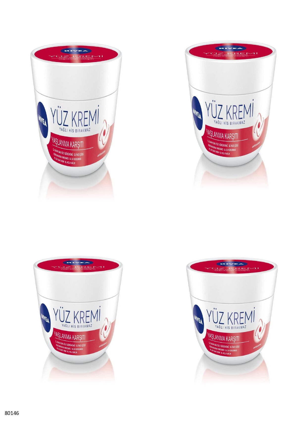 80146 NIVEA YAŞLANMA KARŞITI YÜZ KREMİ  4 ADET