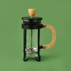 Bambu French Press - Siyah / Açık Kahverengi / Şeffaf - 350 ml