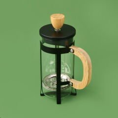Bambu French Press - Siyah / Açık Kahverengi / Şeffaf - 350 ml