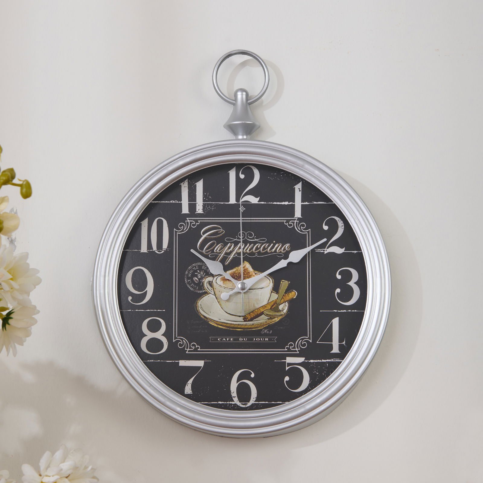 Dekoratif Kadran Duvar Saati - Gri - 30x38 cm