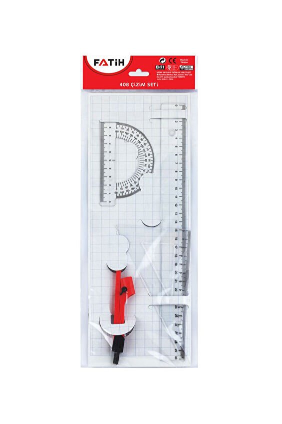 Çizim Seti Poşetli Cetvel + Pergel 30 Cm