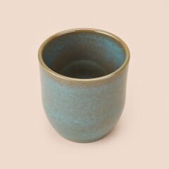 PROFESSIONAL Ankara Reaktif Seramik Saksı - Yeşil - 13,5x12,5 cm