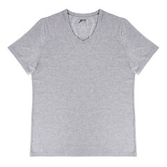 Brix Erkek Elastan V Yaka Tshirt Gri L
