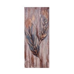 Deco Leaf Kanvas Tablo - Renkli - 50x120 cm