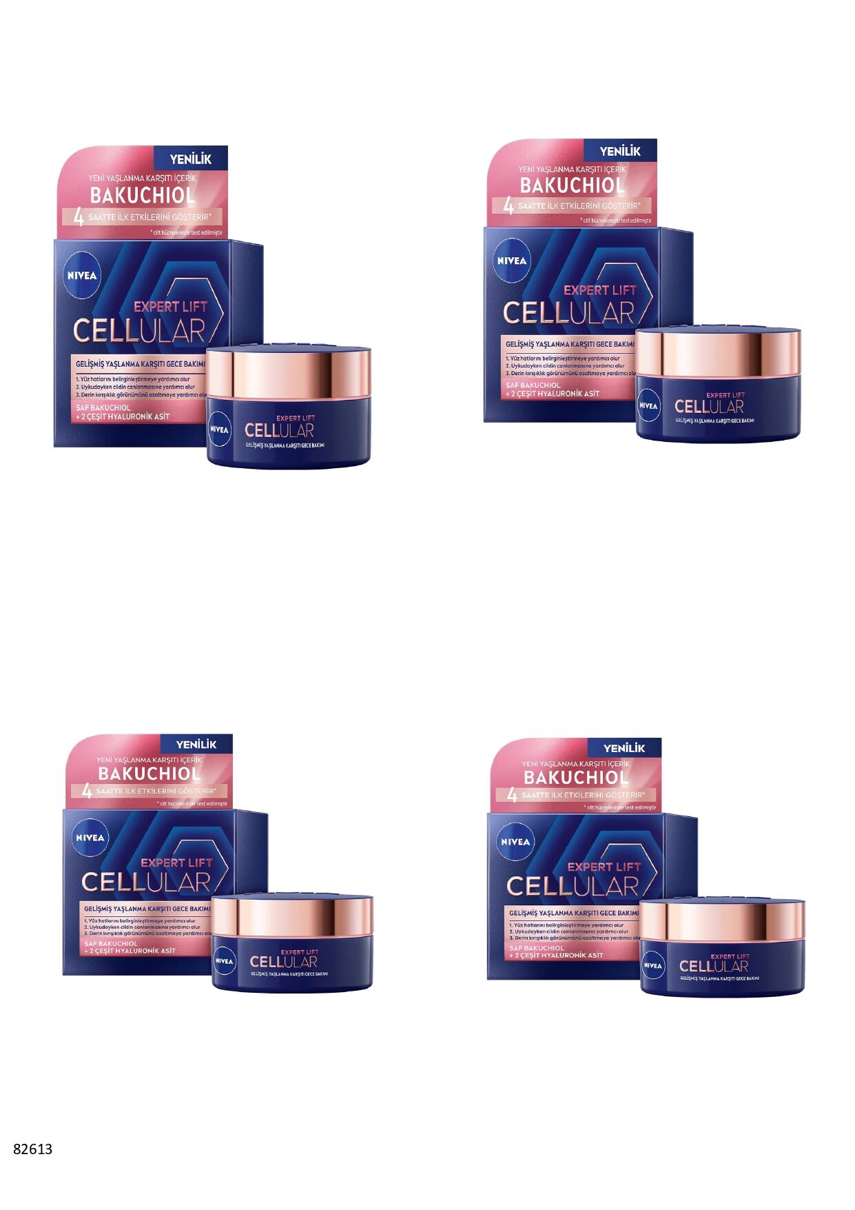 82613 NIVEA CELLULAR EXPERT LIFT YAŞLANMA KARŞITI GECE KREMİ 50 ML  4 ADET