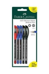Faber Castell 5'li Karışık Tükenmez Kalem (2 Siyah+2 Mavi+1 Kırmızı)