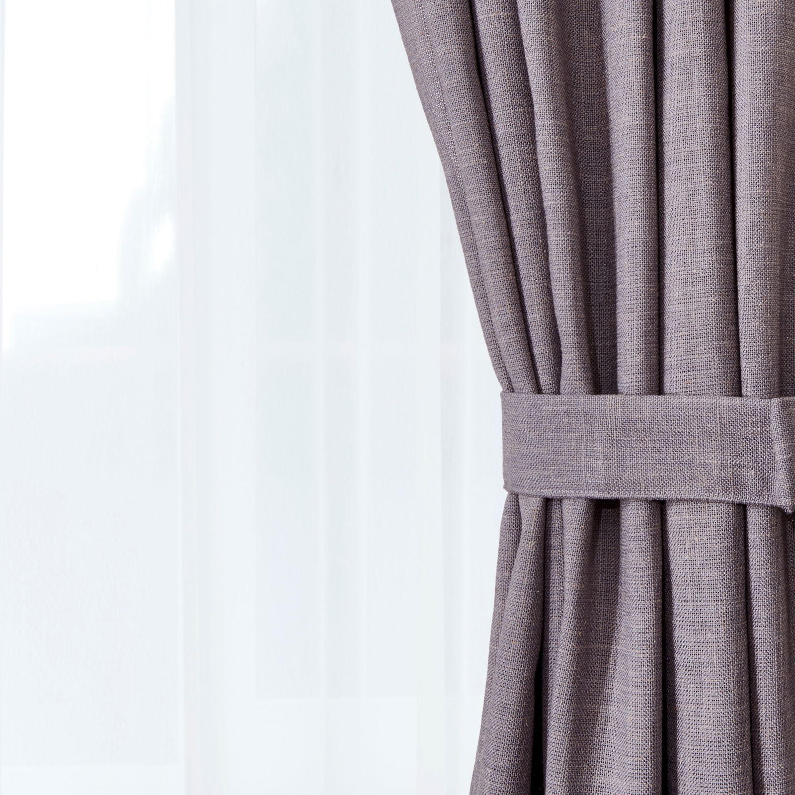 Soft Bella Keten Perde - Gri - 140x270 cm