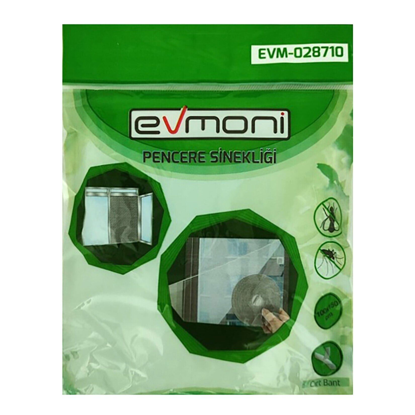 Evmoni Pencere Sinekliği Cırt Bantlı 100x150 Cm