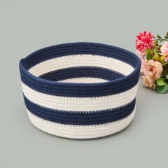 Living Nautical Fun Dekoratif Sepet - Siyah / Beyaz - 20x10 cm