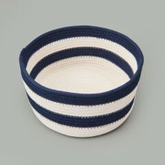 Living Nautical Fun Dekoratif Sepet - Siyah / Beyaz - 20x10 cm