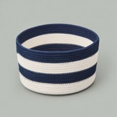 Living Nautical Fun Büyük Dekoratif Sepet - Siyah / Beyaz - 22x12 cm